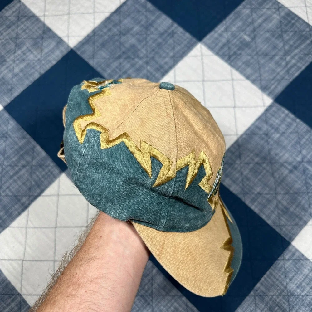 Rare 90s Vintage Jacksonville Jaguars Lightning Bolt Hat Drew Pearson Jags NFL